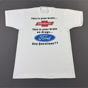 Rare Vintage 90s Chevrolet Ford This Is Your Brain On Drugs Fun Joke Laugh Art T